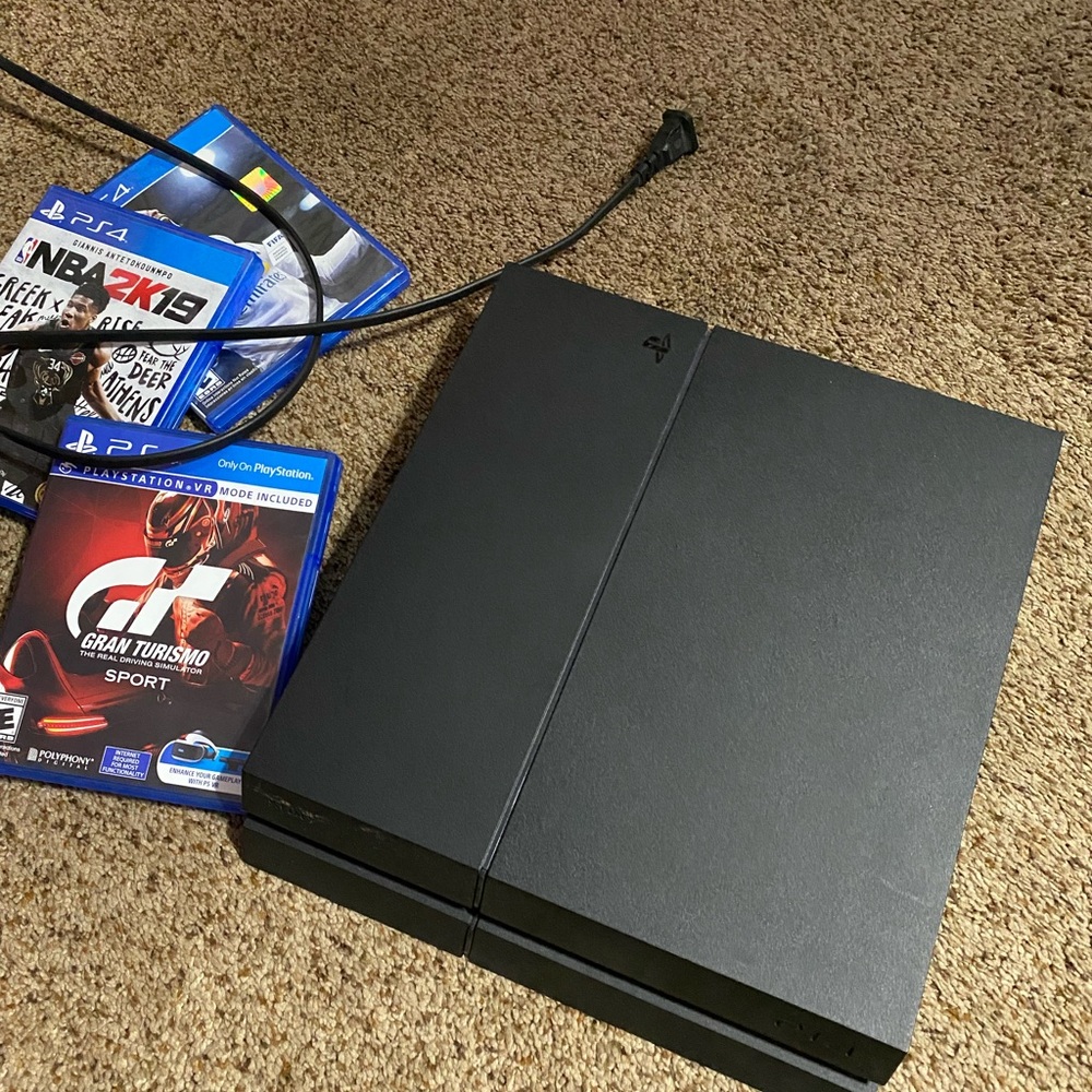 Ps4 works great! With games included and power cord and one controller